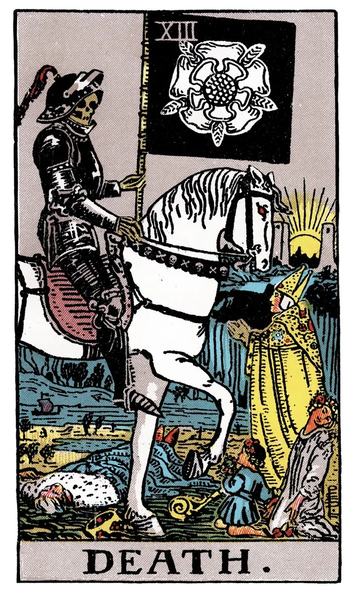 Death tarot card - represents transformation, endings, and new beginnings
