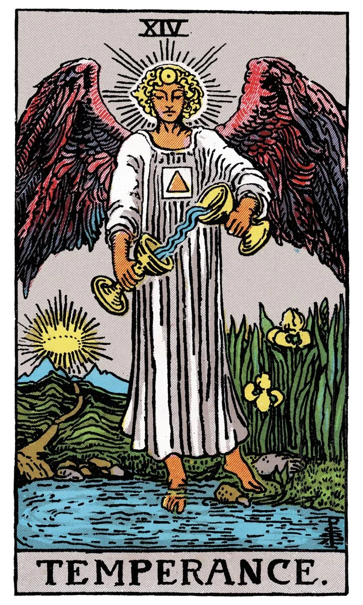 Temperance tarot card - represents balance, moderation, and patience