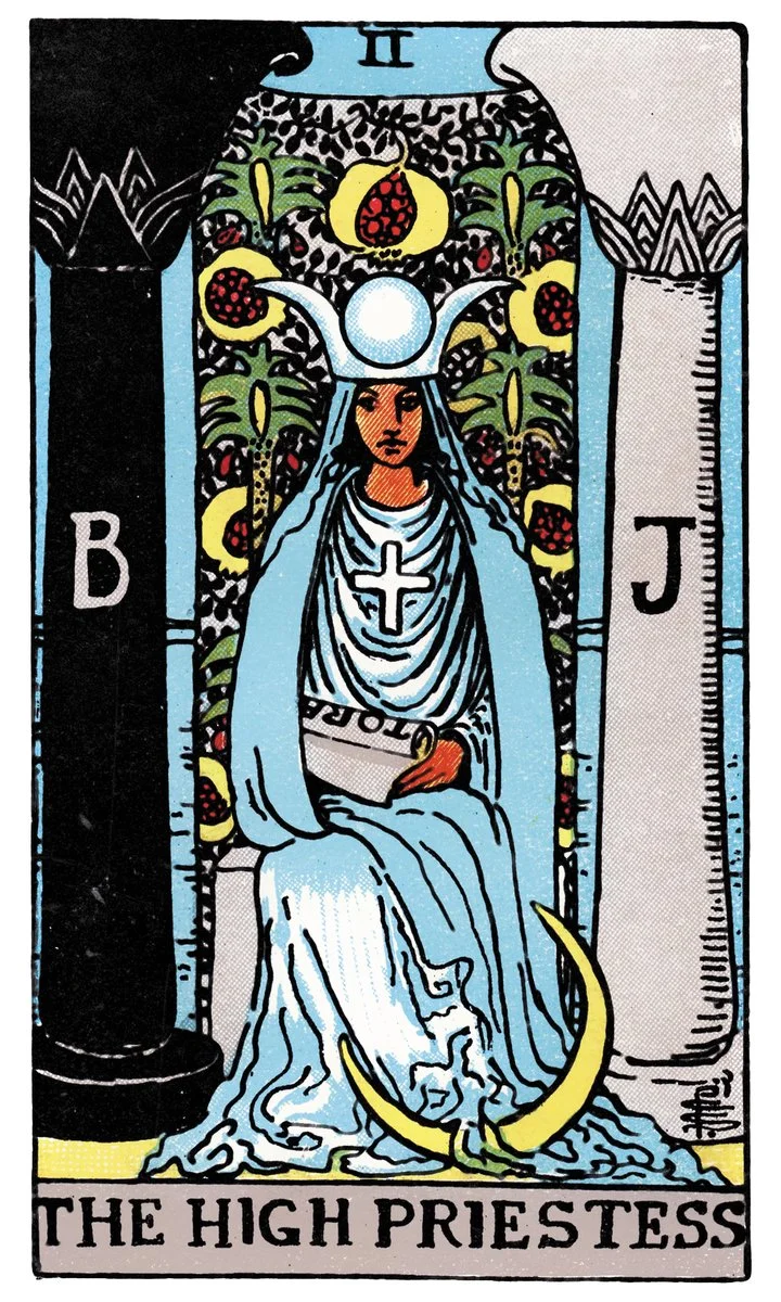 The High Priestess tarot card - represents intuition, mystery, and inner knowledge